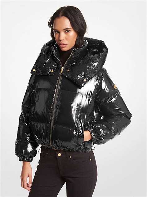 michael kors cire nylon puffer jacket|Michael Kors packable puffer.